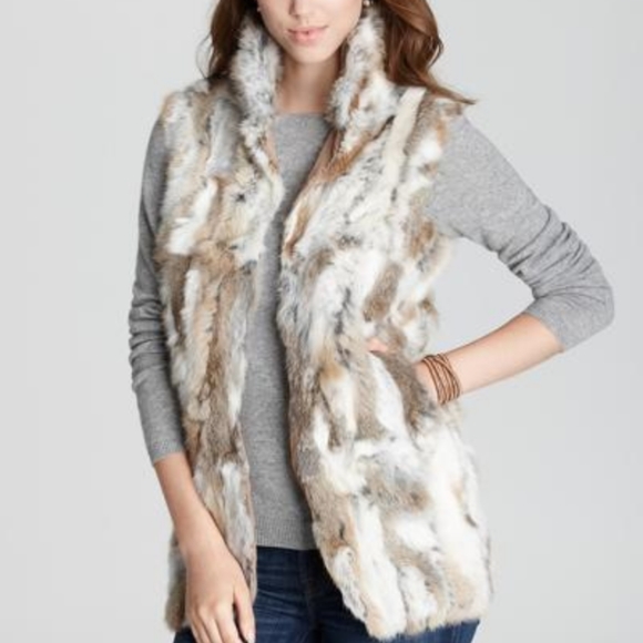 Adrienne Landau Leopard Print Rabbit-Fur Vest - Picture 6 of 7